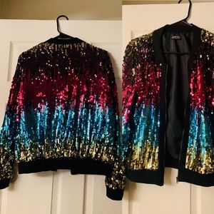 Sequin bomber jacket